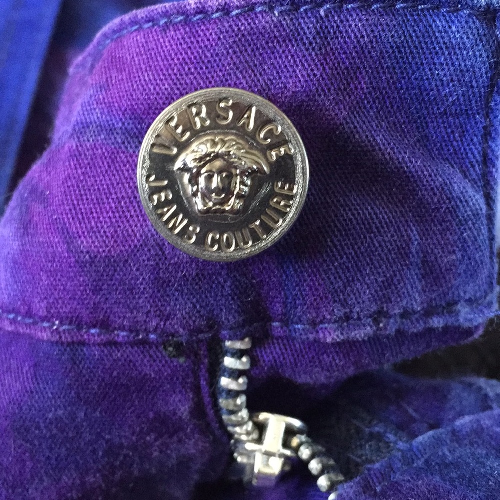 Vintage 70’s Versace Jeans psychedelic Flower Purple Pants Hippy Rare Fashion - Picture 8 of 8